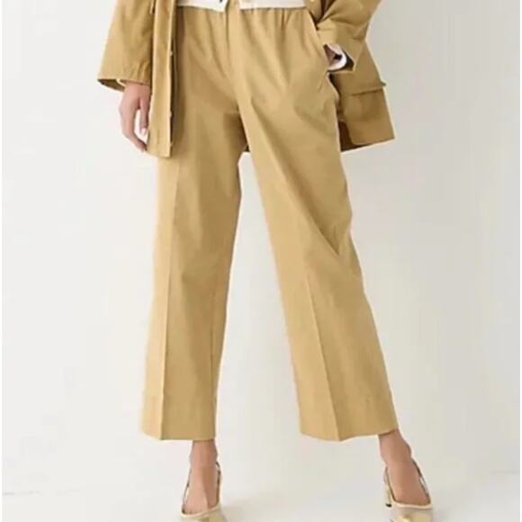 J. CREW Pull On Wide Leg Chino Pant Honey Brown Tan Khaki Sz XL {3V23} - Picture 1 of 6